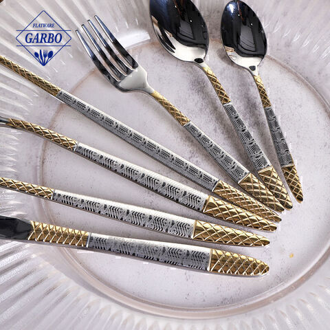 Egypt Revival Style Amazon Top Seller Mirror Silverware Stainless Steel Cutlery Set