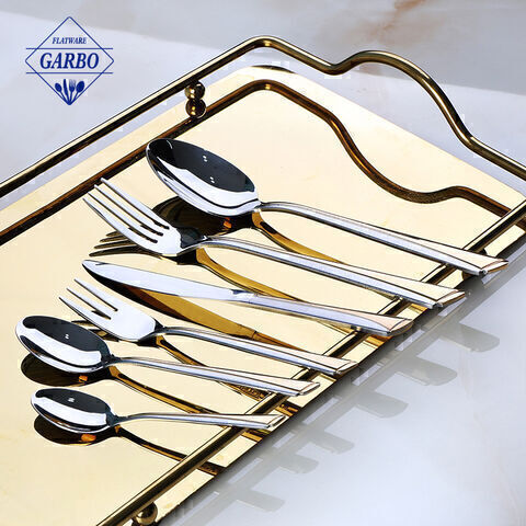 Hot sales sliver design flatware with mirror polish cutlery sets 