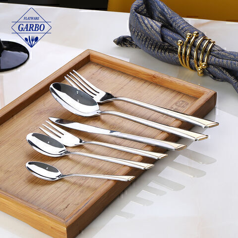 Sendok garpu desain sliver penjualan panas dengan set sendok garpu semir cermin
