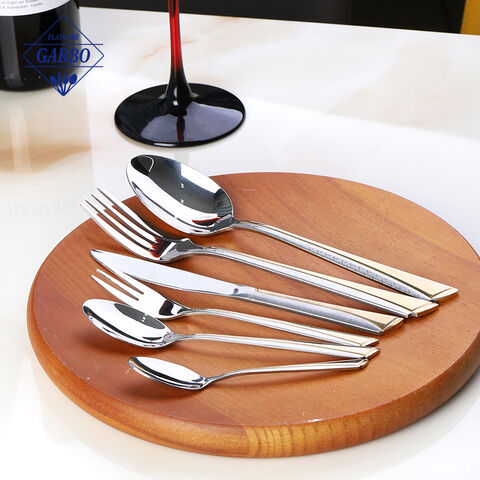 Sendok garpu desain sliver penjualan panas dengan set sendok garpu semir cermin