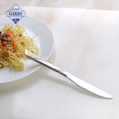 China Factory Manufactured Silver Dinner Knife with Gold Decoration Best Selling Item