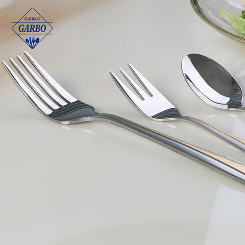 Chinese Factory Direct High Quality Silvery Mirror Stainless Steel Flatware Set with Gold Plated Handle