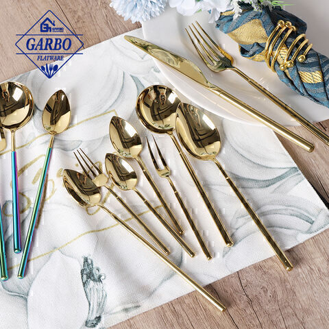 Amazon Jual Terlaris Portugal Elegant Mirror 304 Stainless Steel Cutlery Set Sendok Garpu dengan Kualitas Terbaik