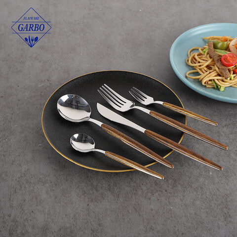 High quality mirror polishing stainless steel cutlery set with ABS plastic handle