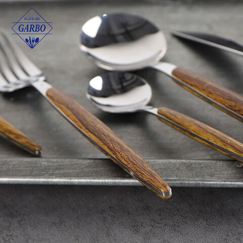 High quality mirror polishing stainless steel cutlery set with ABS plastic handle