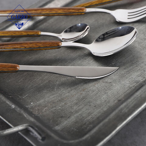 High quality mirror polishing stainless steel cutlery set with ABS plastic handle