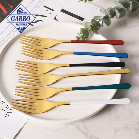 Hot Selling Colored Thin Handle Cutlery Stainless Steel Mirror Dinner Fork