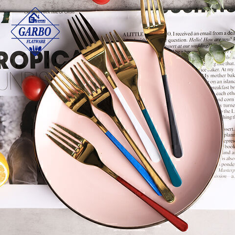 Hot Selling Colored Thin Handle Cutlery Stainless Steel Mirror Dinner Fork