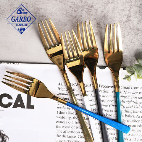 Hot Selling Colored Thin Handle Cutlery Stainless Steel Mirror Dinner Fork