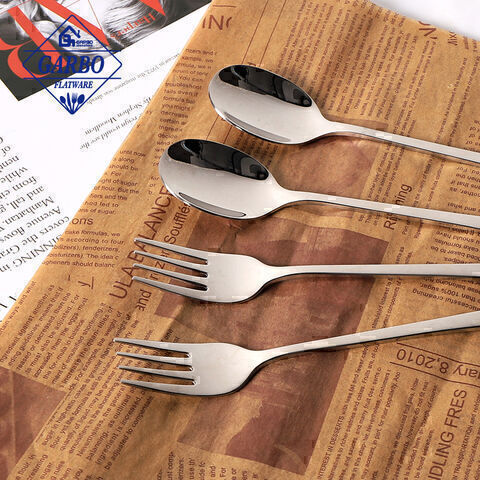 Factory Direct High Quality Mirror Silvery Stainless Steel Dinner Fork with Colored Handle