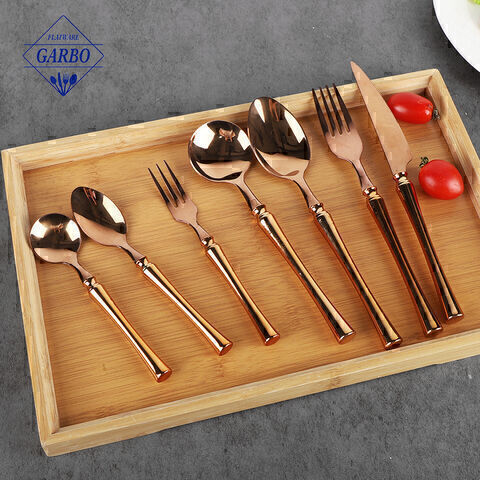 Hot sale nice design gold flatware set mirror polish cutlery set 