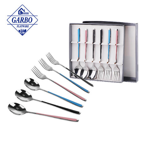 Painted color handle dinner fork high quality sliver fork for dinner 