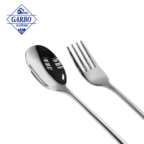 Pininturahan ng kulay na handle ng dinner fork na may mataas na kalidad na sliver fork para sa hapunan