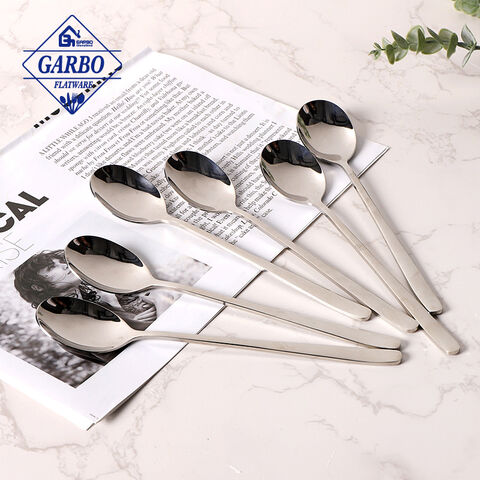 Simple design stainless steel spoon with mirror polish shine surface.