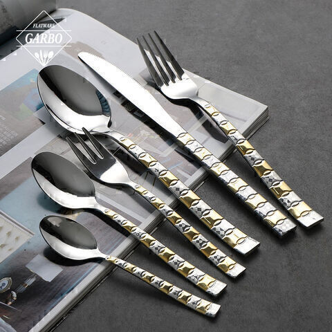 Bagong disenyo ng salamin buli 201 stainless steel kubyertos set para sa Middle East market