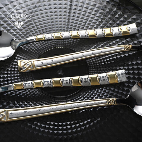 Marangyang Gold Stainless Steel Tea Spoon Can Custom Handle