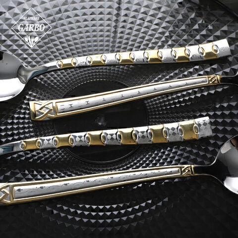 Luxury Gold Stainless Steel Tea Spoon Can Custom Handle