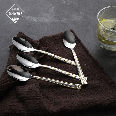 Stainless Steel Dinner Spoon na may Elegant Gold Handle Perpekto para sa Espesyal na Okasyon