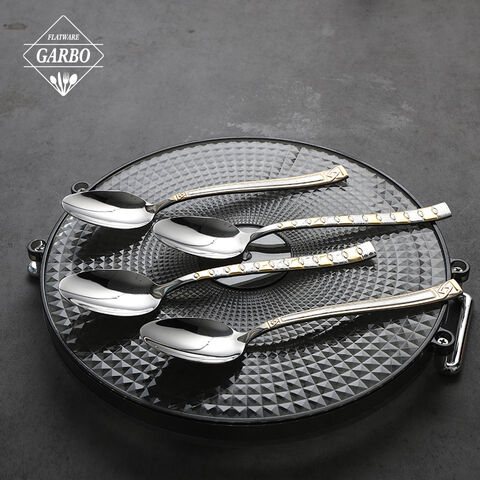 Hot Selling Wholesale Mirror 201 Stainless Steel Silverware Dinner Teaspoon with Vintage Handle