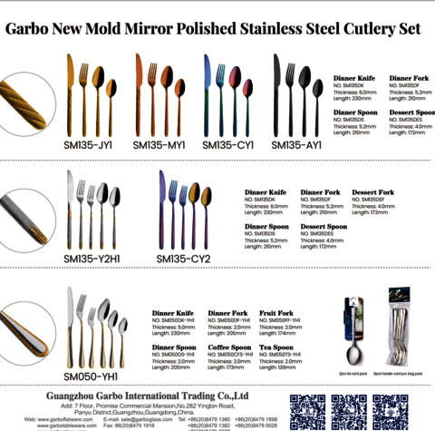 Garbo New Open Mould Flatware Knife and Fork Popular with Many Countries
