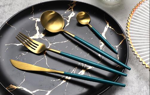 Golden Plated Portugal Design Stainless Steel Cutlery Collection