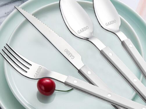 Garbo Flatware  mold opening new product stainless steel  knife and fork set with ABS plastic handle