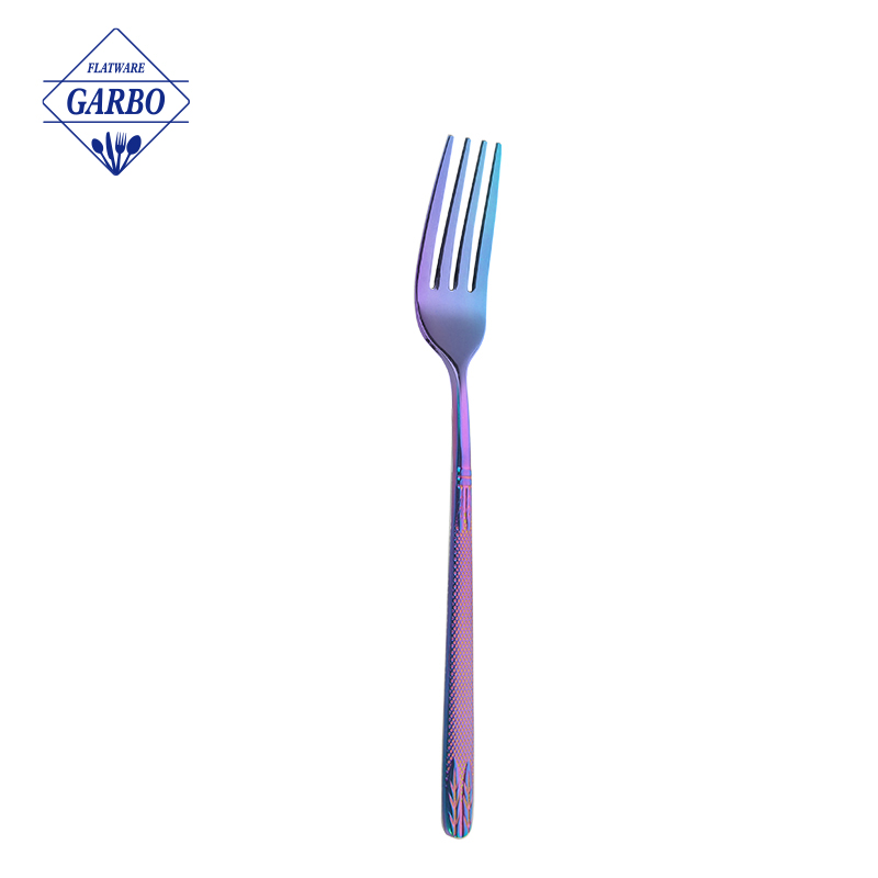 buy hot sale pvd color fule design stainless steel dinner fork