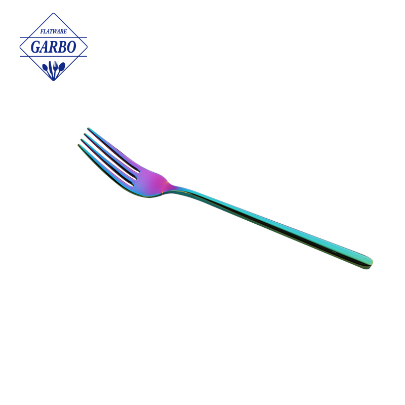 buy hot sale pvd color fule design stainless steel dinner fork