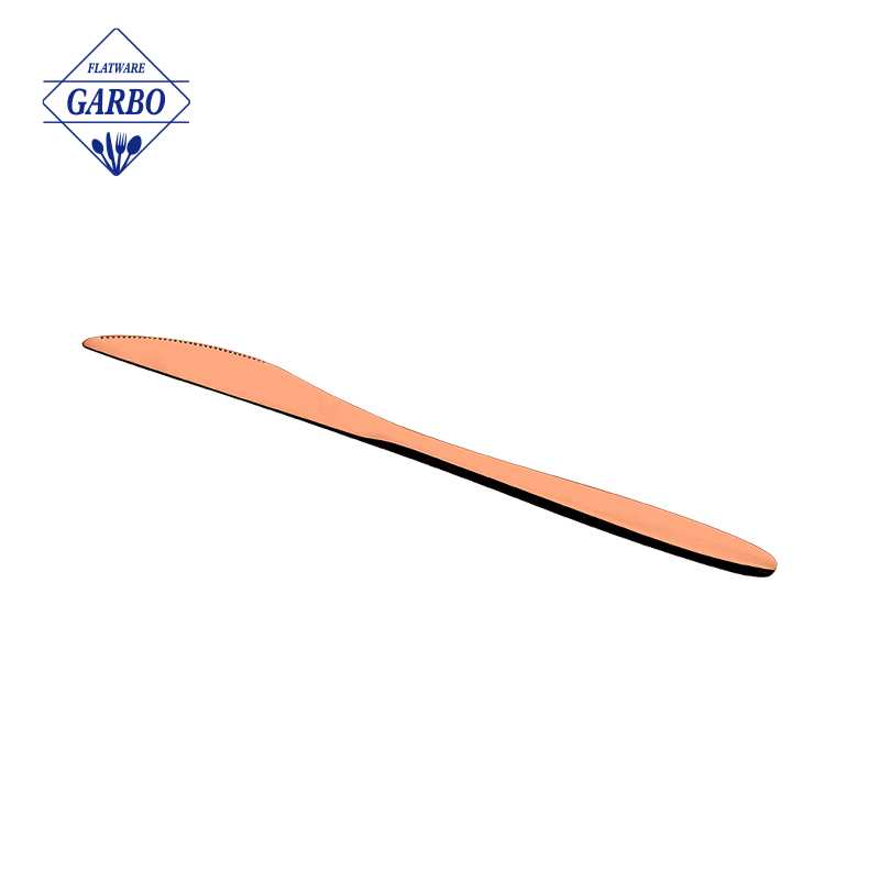 Elegant rose gold stainless steel table knife large demand for European market