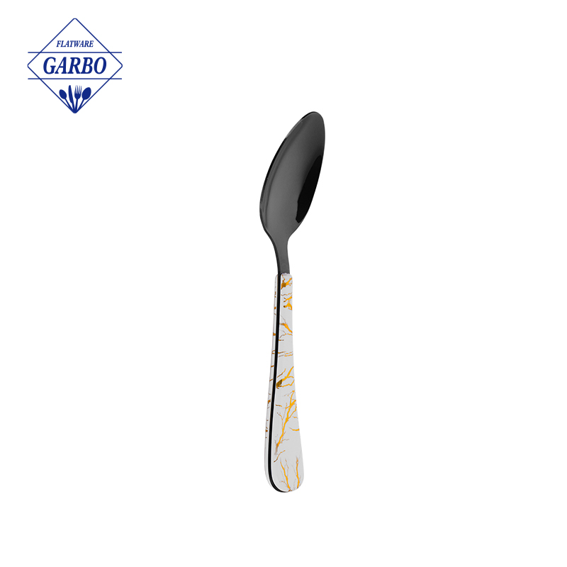 New Exclusive Gold Dinner Spoon with Marble Handle