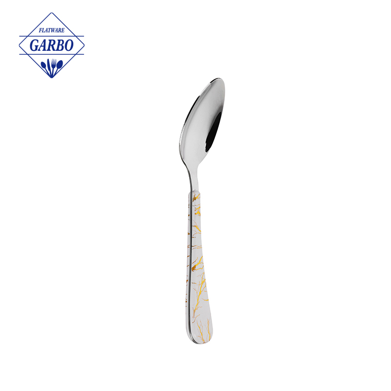 New Exclusive Gold Dinner Spoon with Marble Handle