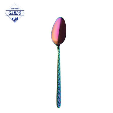 Vibrant Rainbow Stainless Steel Dinner Spoon: Adding Colorful Delight to Your Dining Experience