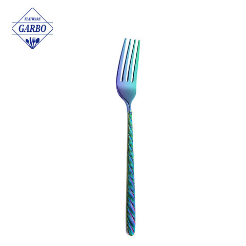 Food-grade stainless steel dinner fork hiware gold plated silver fork for party