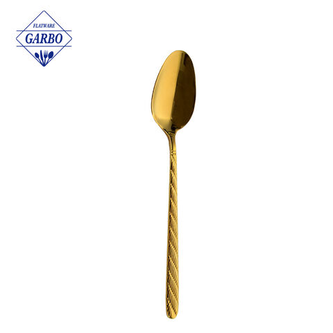 New gold dinner spoon Brazil wholesaled stainless steel flatware spoon set
