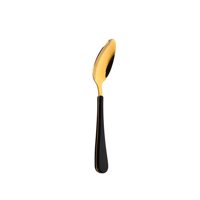 China Factory Gold Electroplated Stainless Steel Dinner Spoon with ABS Plastic Handle