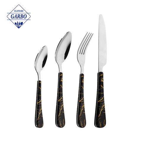 sliver 4 pcs cutlery set mirror polish hot sale para sa flatware sa bahay