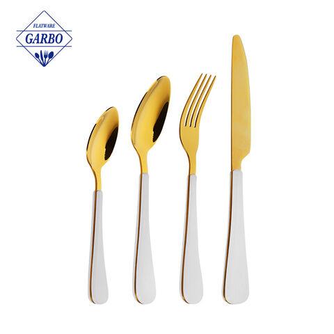 sliver 4 pcs cutlery set mirror polish penjualan panas untuk sendok garpu rumah