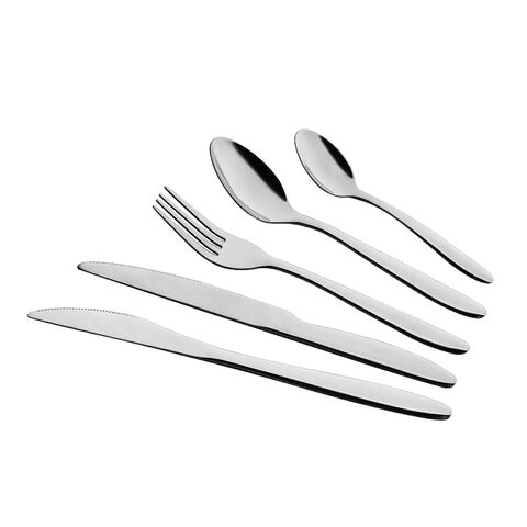 5-Piece Black Electroplated Formal Stainless Steel Cutlery Set