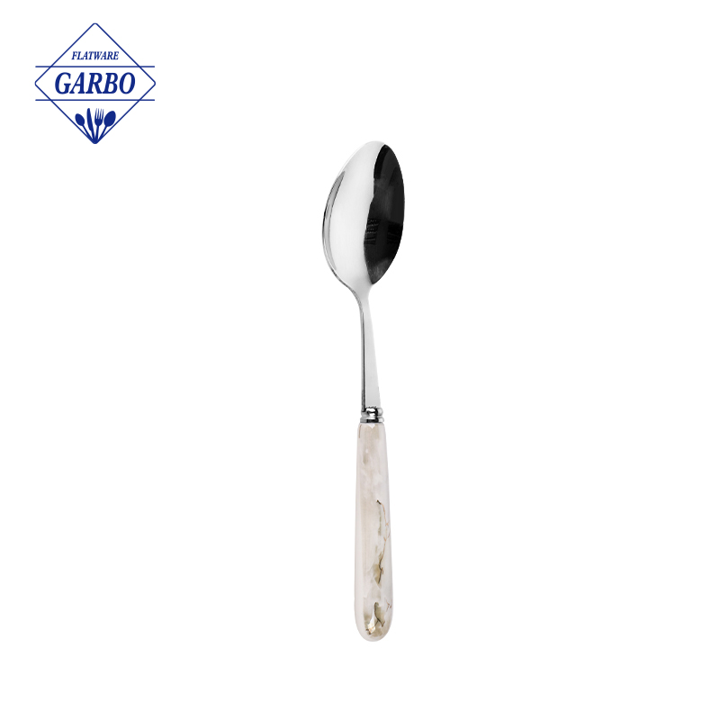 High quality ceramic handle dinner spoon China factory stainless steel 