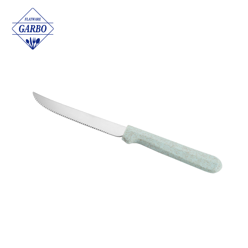 Bulk pack wholesale plastic handle with shining design stainless steel dinner fork