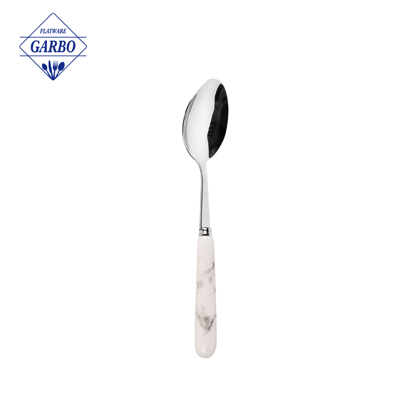 Bultuhang Marangyang PVD Golden Stainless Steel Teaspoon Dinner Spoon na may Golden Handle