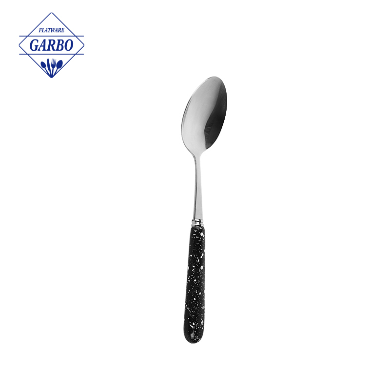 Bultuhang Marangyang PVD Golden Stainless Steel Teaspoon Dinner Spoon na may Golden Handle