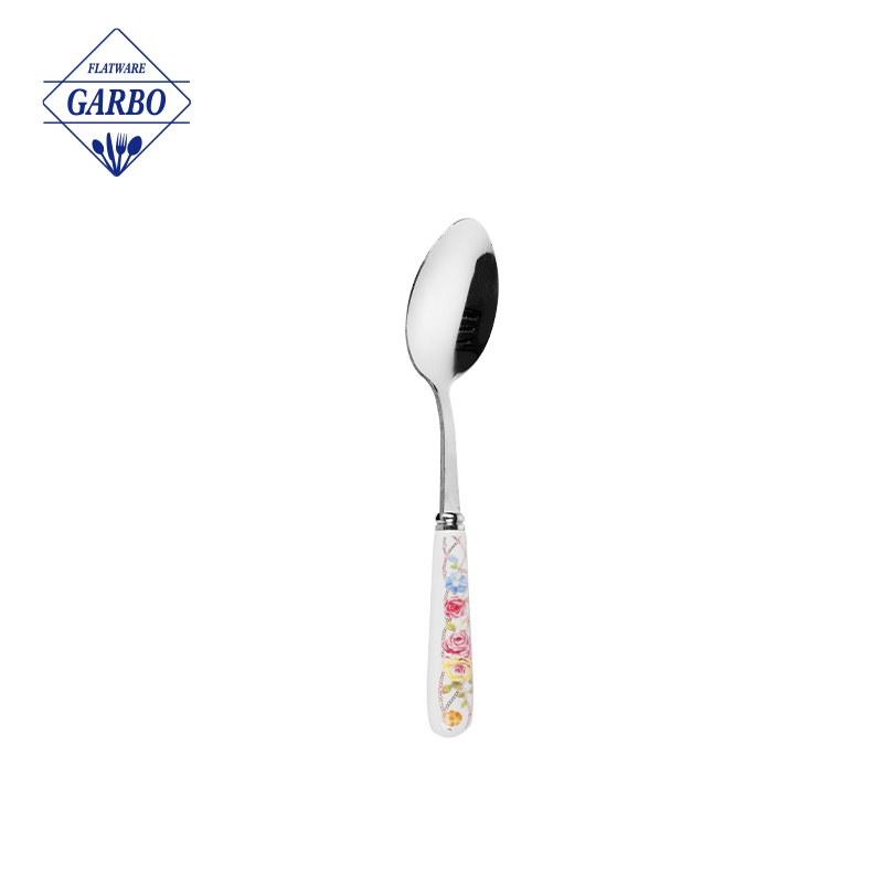 Mirror polish dinner spoon na may 410SS china factory sliver color spoon