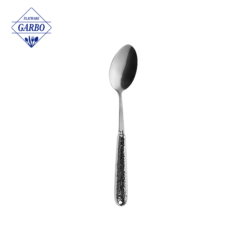 Mirror polish dinner spoon na may 410SS china factory sliver color spoon