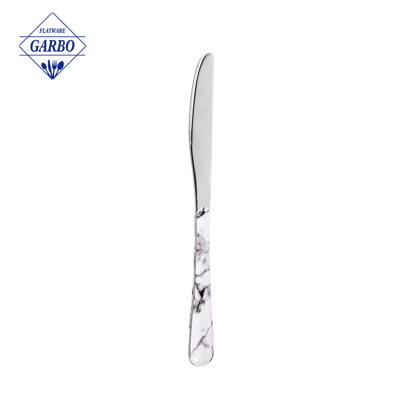 Coltello da bistecca più venduto Coltello da tavola in plastica ABS con posate in marmo