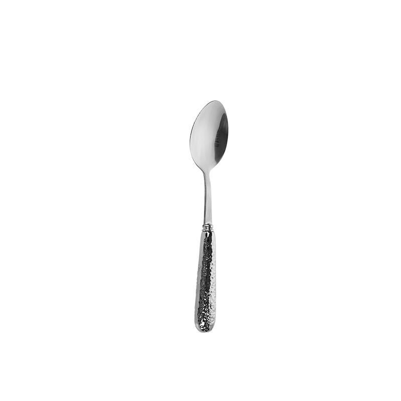 Newly Designed High-End Silver Stainless Steel Teaspoon with Luxurious Silver Ceramic Handle