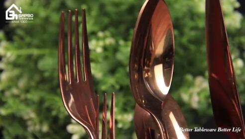 Flatware nhà máy mạ vàng bộ dao kéo gương đánh bóng falware