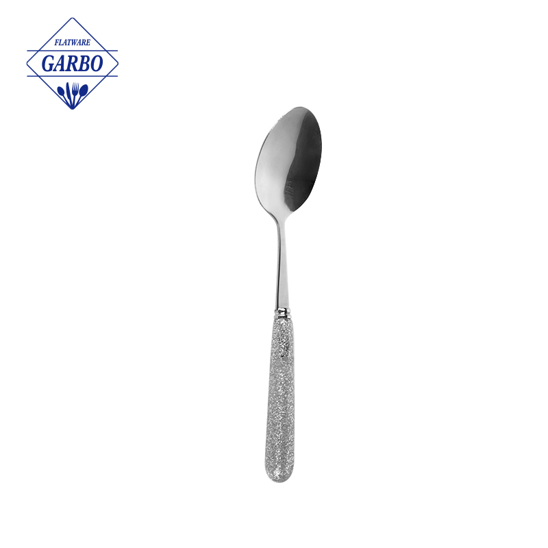 high end plastic dinner spoon na may blink handle mirror polish 410