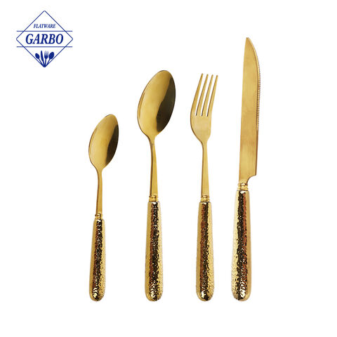 Elegante set di posate in oro Vendita calda su Amazon