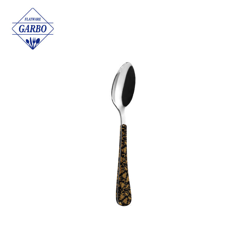 Wholesale High Quality 430 Mirror Stainless Steel Dinner Spoon with Vintage Plastic Handle
